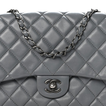 Chanel Lambskin Large Around Pockets Flap Dark Grey 8 of 10