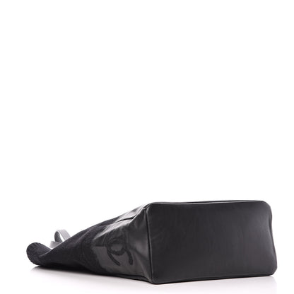 Chanel Wool Calfskin Sport North South Tote Black 4 of 9