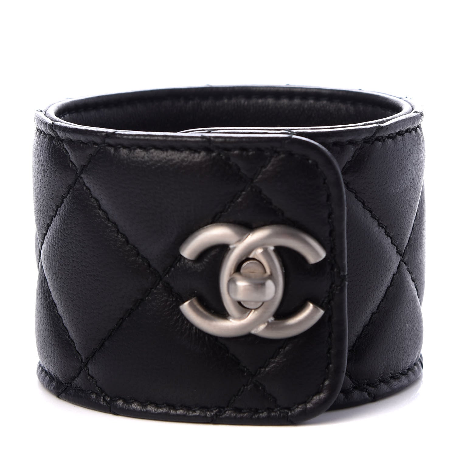 Chanel Lambskin Quilted CC Turnlock Cuff L Black 1 of 5