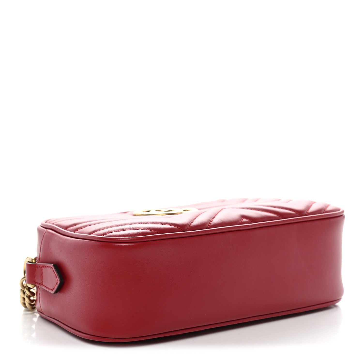 Gucci Calfskin Matelasse Small GG Marmont Chain Shoulder Bag Hibiscus Red 5 of 20