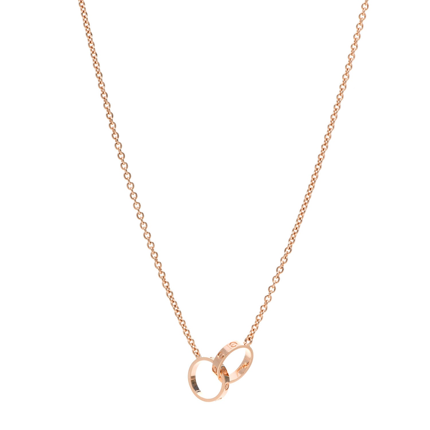 Cartier 18K Pink Gold Interlocking LOVE Necklace 1 of 6