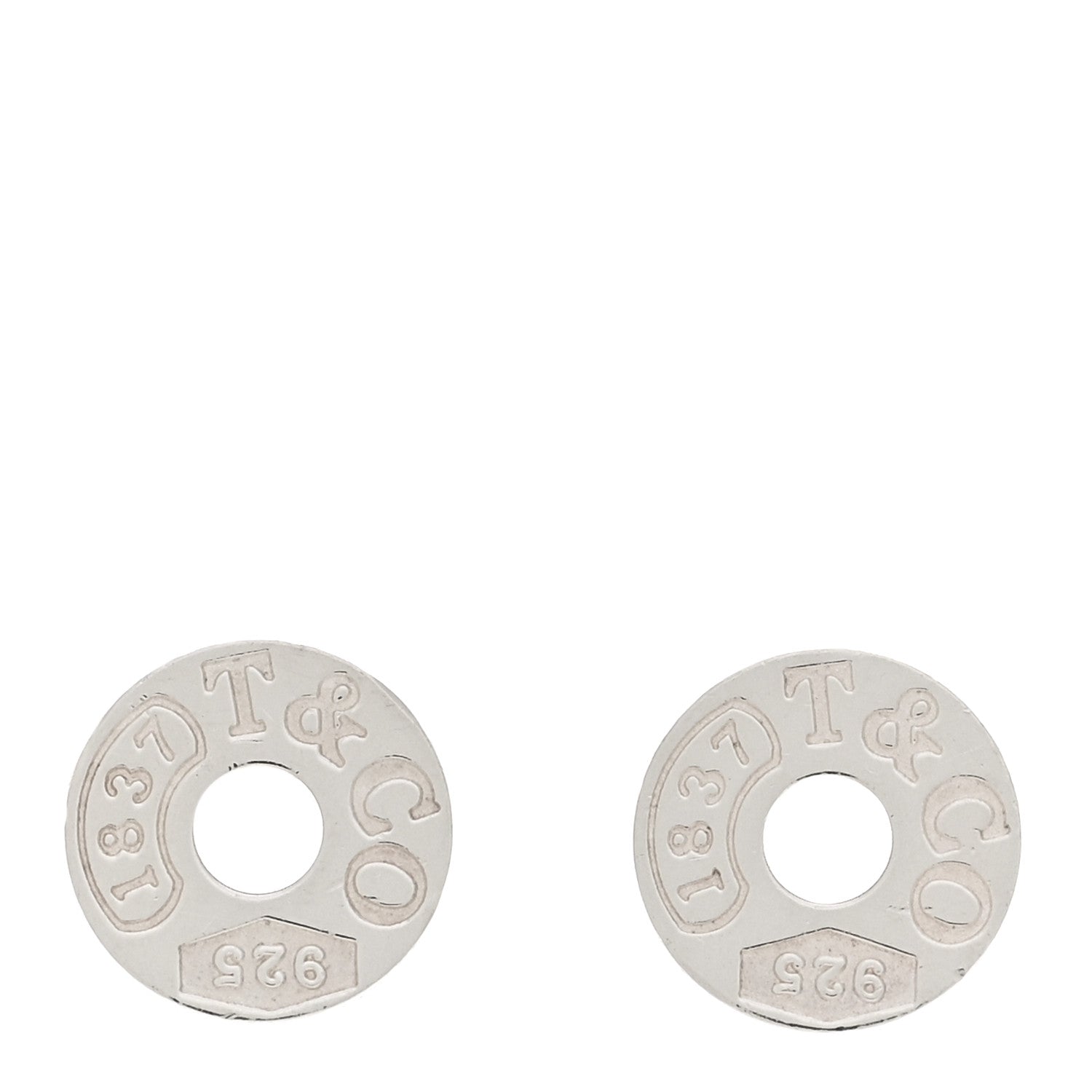 Tiffany Sterling Silver 1837 Circle Earrings 1 of 4
