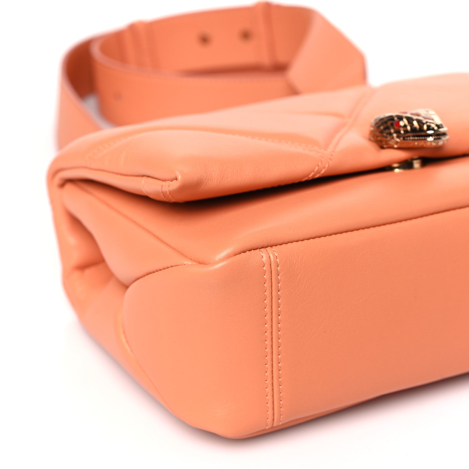 Bulgari Calfskin Matelasse Mini Serpenti Cabochon Crossbody Bag Coral 7 of 8