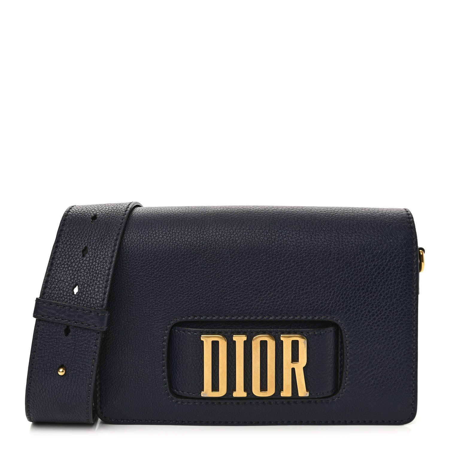 Christian Dior Grained Calfskin Dio(r)evolution Flap Bag Navy Blue 1 of 11