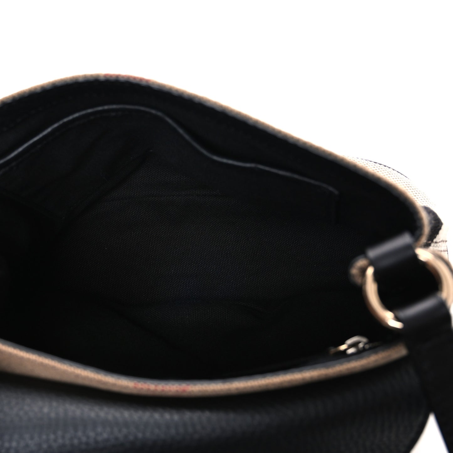 Mega Check Grainy Calfskin Small Gowan Messenger Bag Black