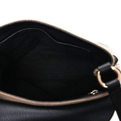 Burberry Mega Check Grainy Calfskin Small Gowan Messenger Bag Black 5 of 11