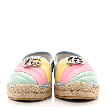 Gucci Nappa Matelasse Diagonal GG Marmont Espadrilles 39 Multicolor Pastel 2 of 9