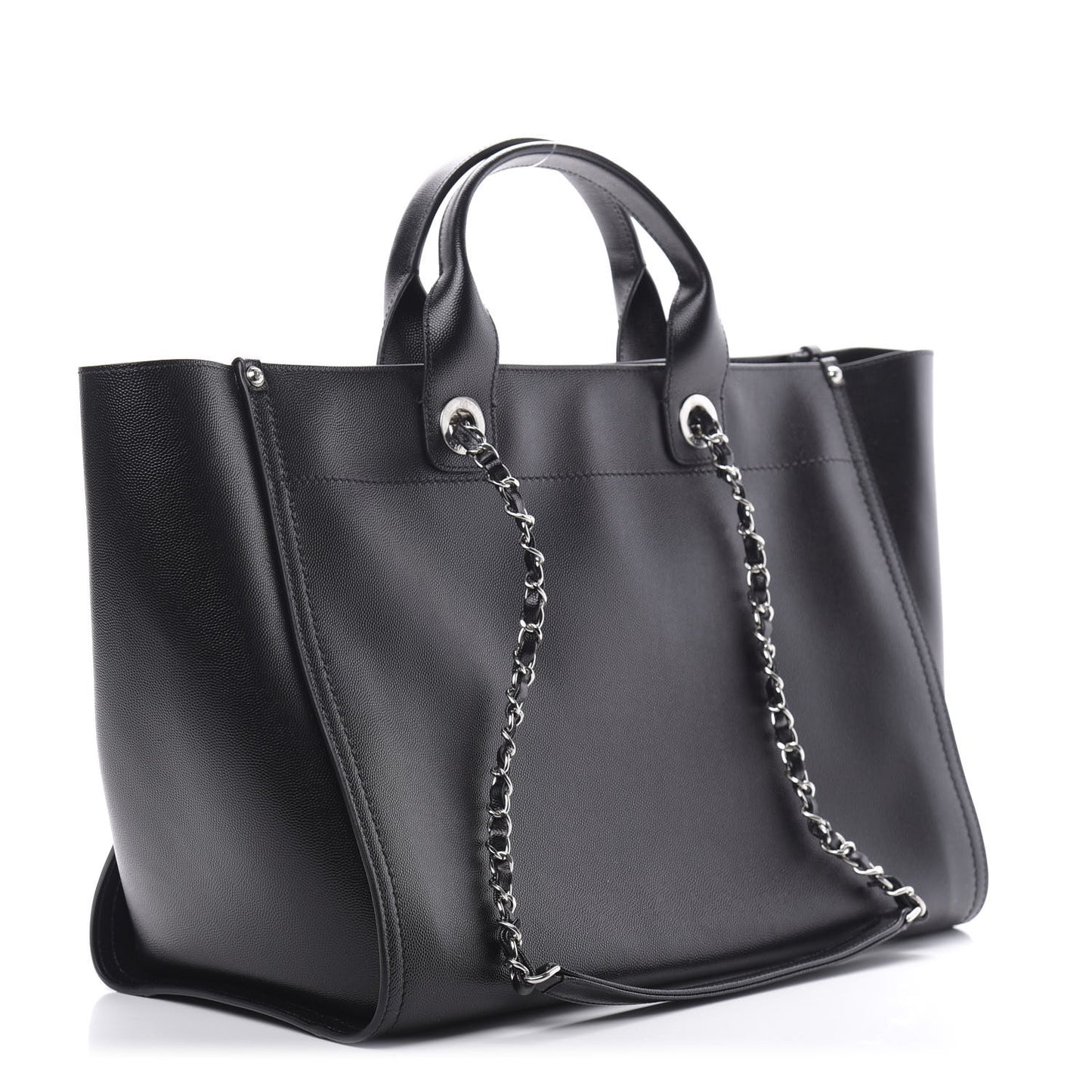 Caviar Medium Studded Deauville Tote Black