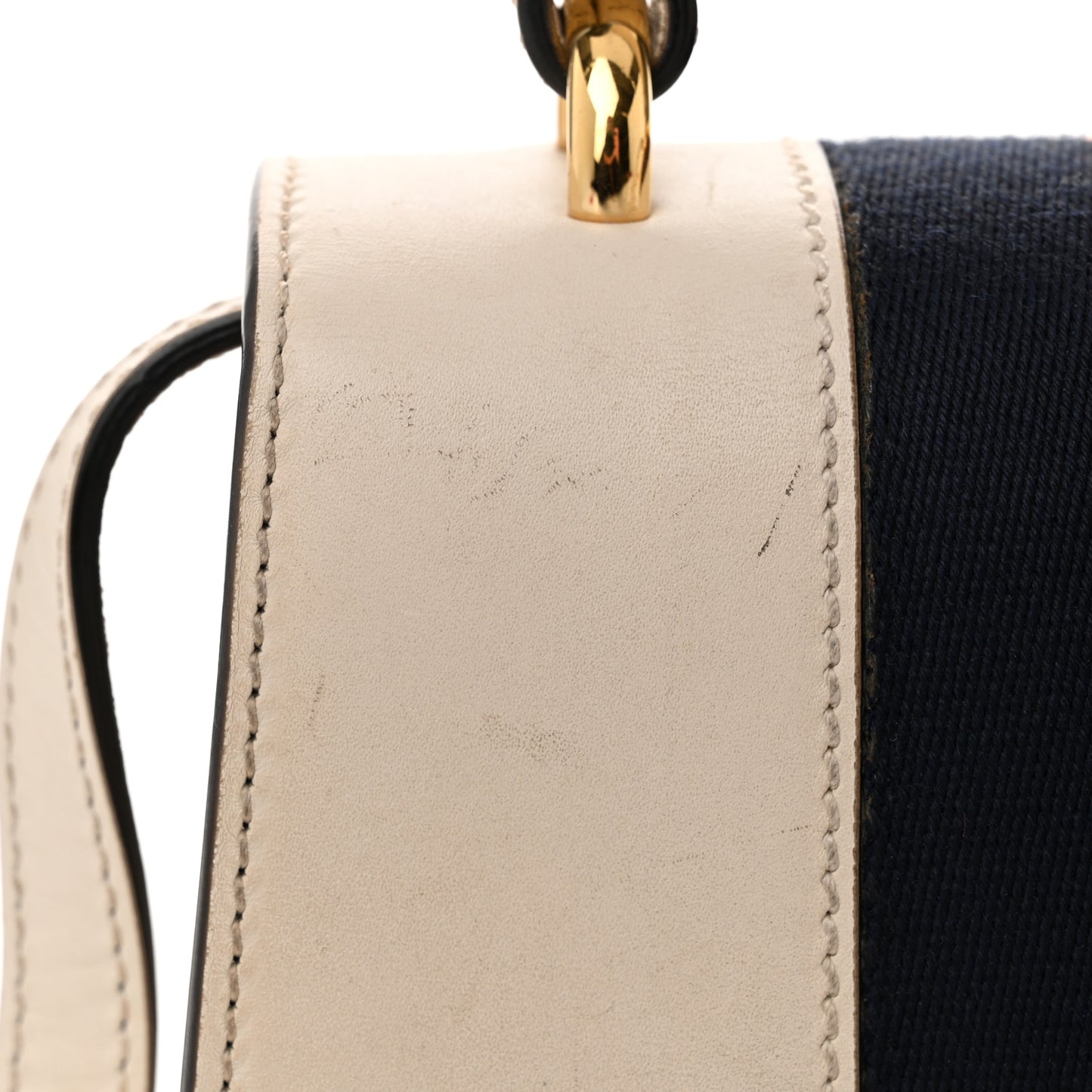 Calfskin Mini Sylvie Top Handle Bag White