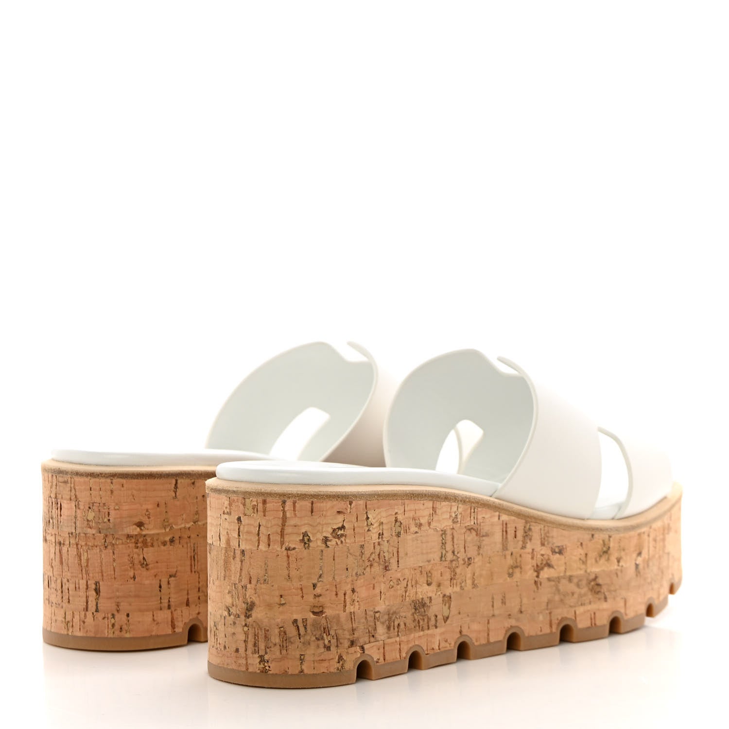 Hermes Calfskin Cork Eze 30 Sandals 39 White 4 of 9