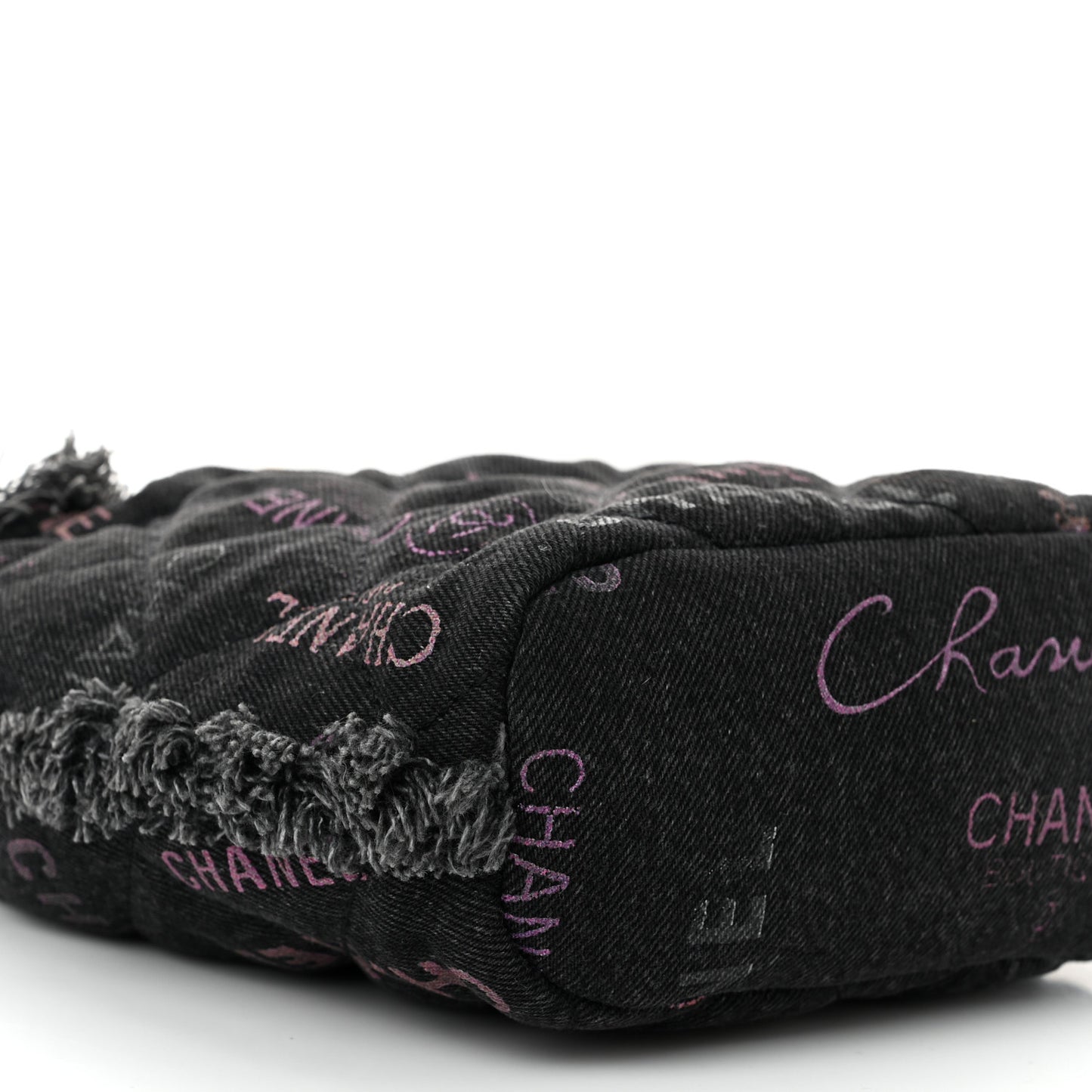 Denim Quilted Mood Small Bucket With Chain Black Multicolor