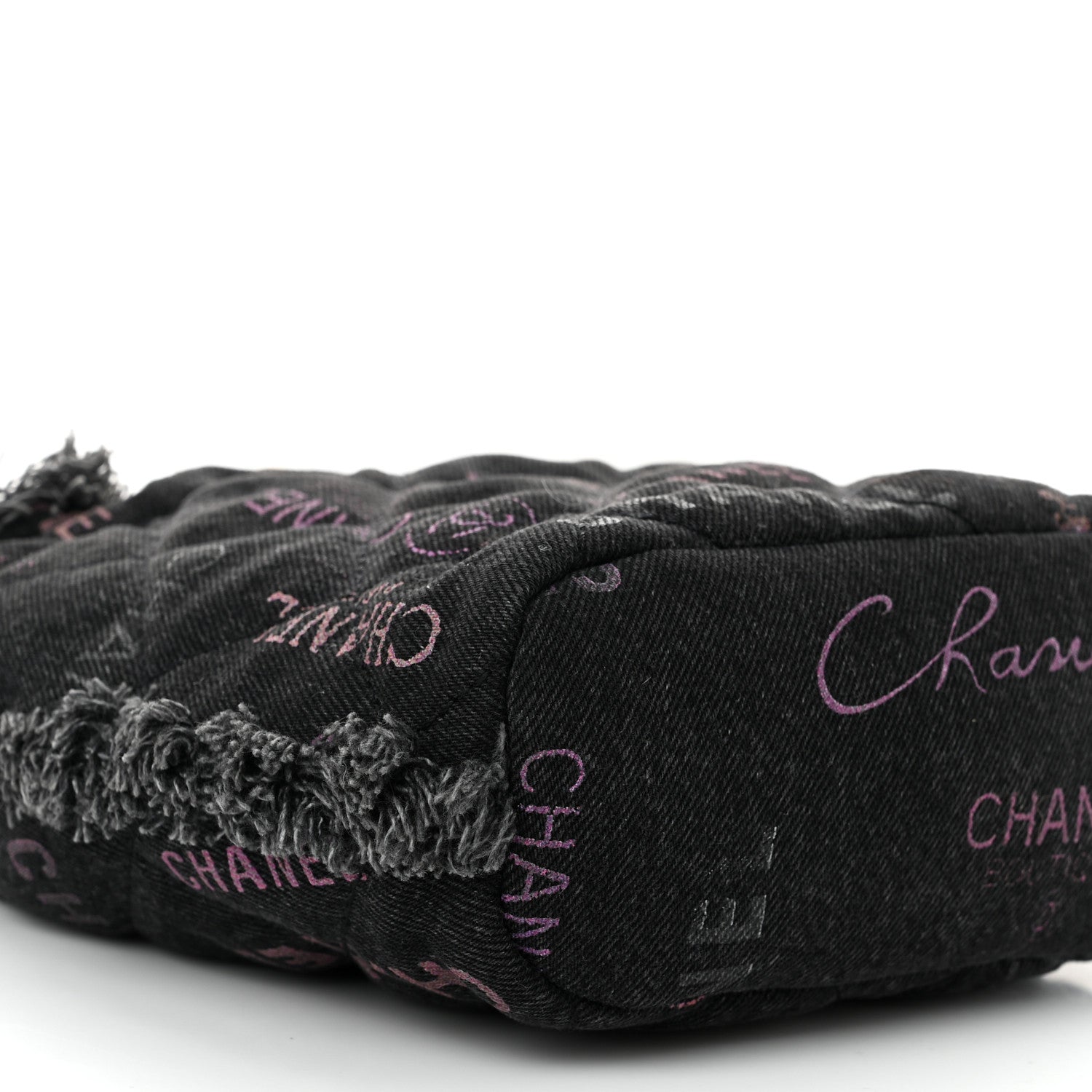 Chanel Denim Quilted Mood Small Bucket With Chain Black Multicolor 9 of 10
