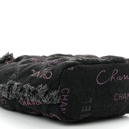 Chanel Denim Quilted Mood Small Bucket With Chain Black Multicolor 9 of 10