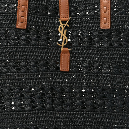 Saint Laurent Raffia Calfskin Medium Panier Tote Black 8 of 11
