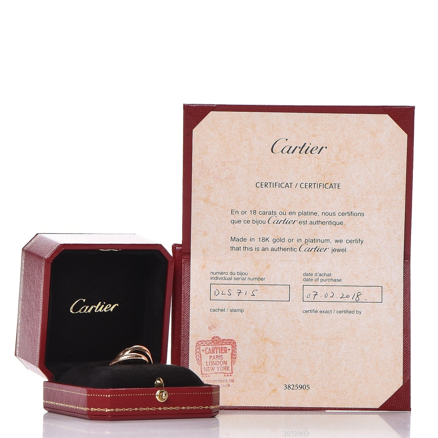 18K Pink Gold Classic Trinity Ring 57 8