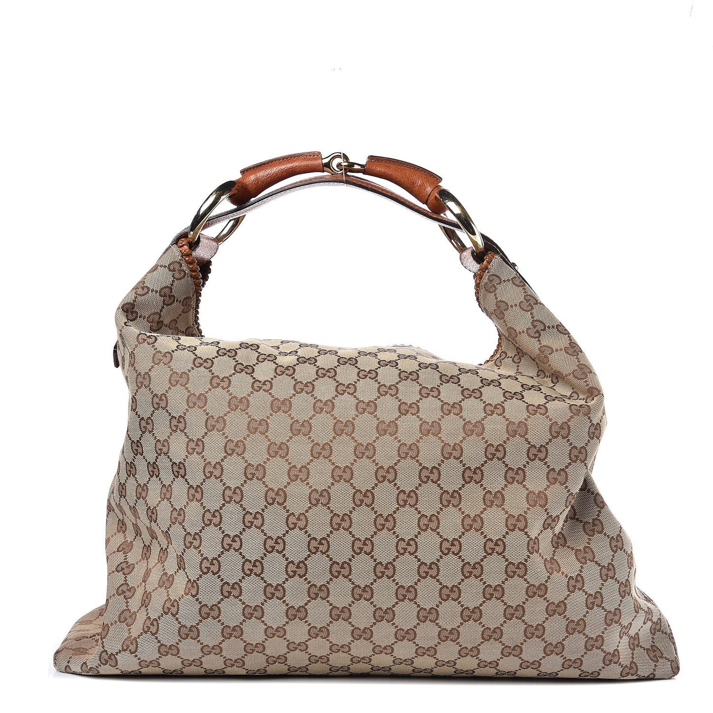 Monogram Large Horsebit Chain Hobo Brown