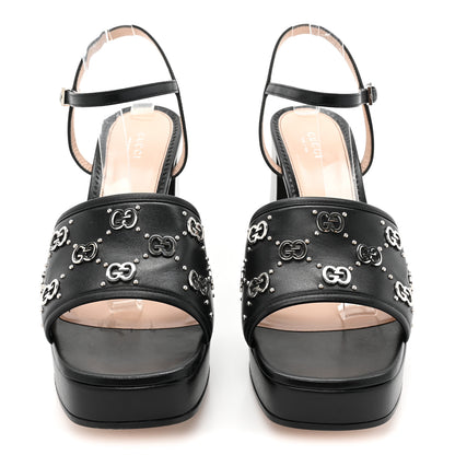 Gucci Malaga Kid Interlocking G Studs 25/85mm Platform Sandals 41 Black 2 of 10