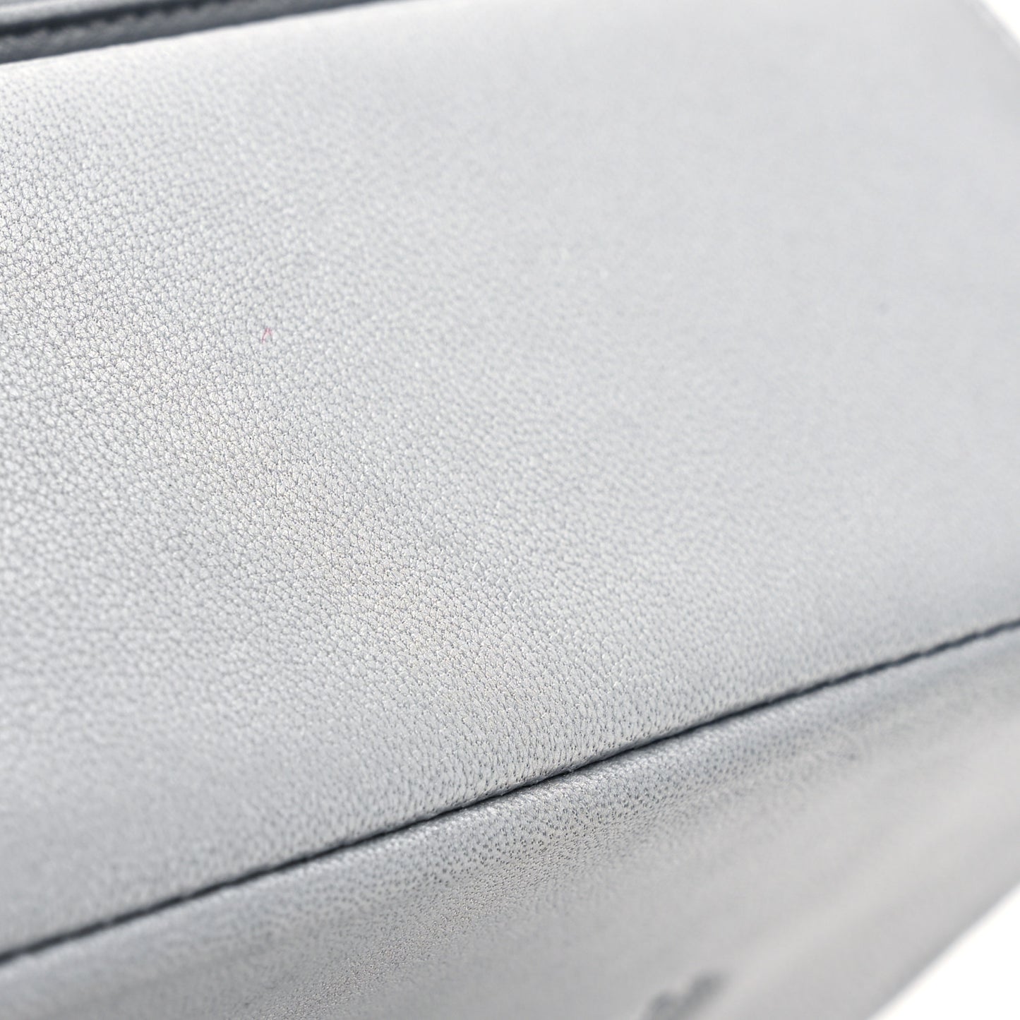 Metallic Sheepskin Chevron Quilted Medium Vintage Mademoiselle Flap Silver
