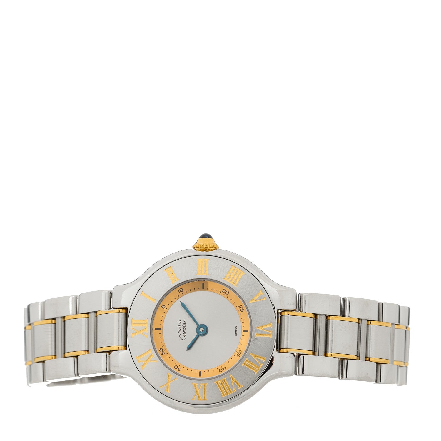 Cartier Stainless Steel 18K Yellow Gold 28mm Must de 21 Quartz Watch 2 of 4