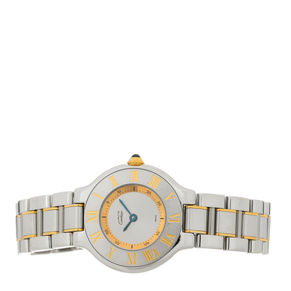 Cartier Stainless Steel 18K Yellow Gold 28mm Must de 21 Quartz Watch 2 of 4