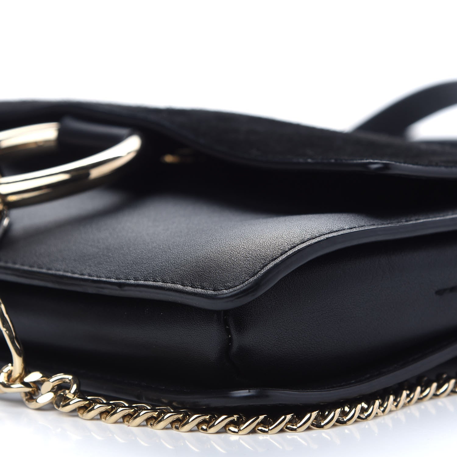Chloe Suede Calfskin Small Faye Shoulder Bag Black 6 of 11