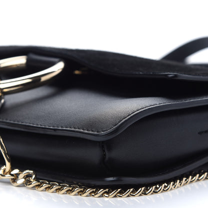 Chloe Suede Calfskin Small Faye Shoulder Bag Black 6 of 11
