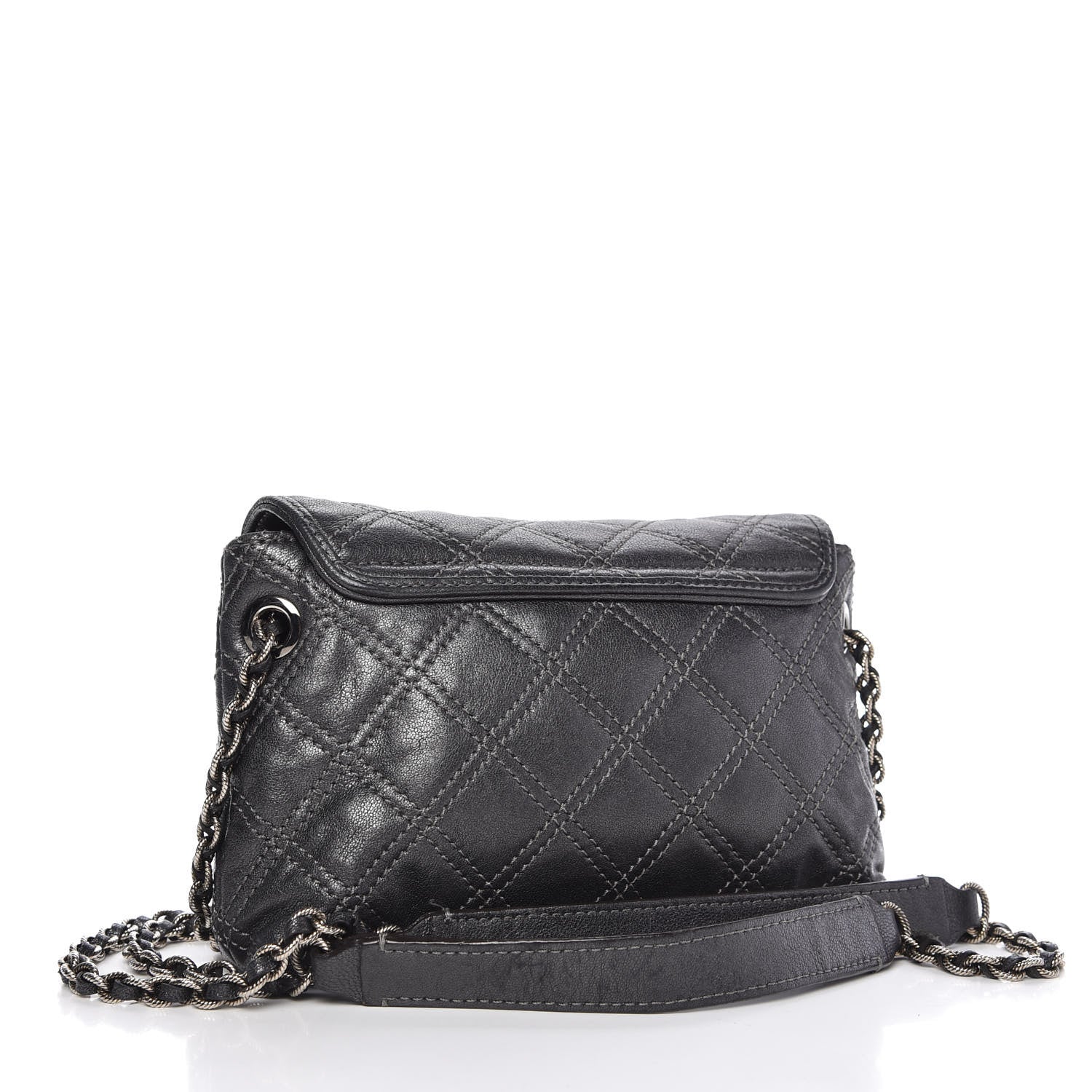 Marc Jacobs Metallic Lambskin Baroque Single Flap Grey 3 of 10