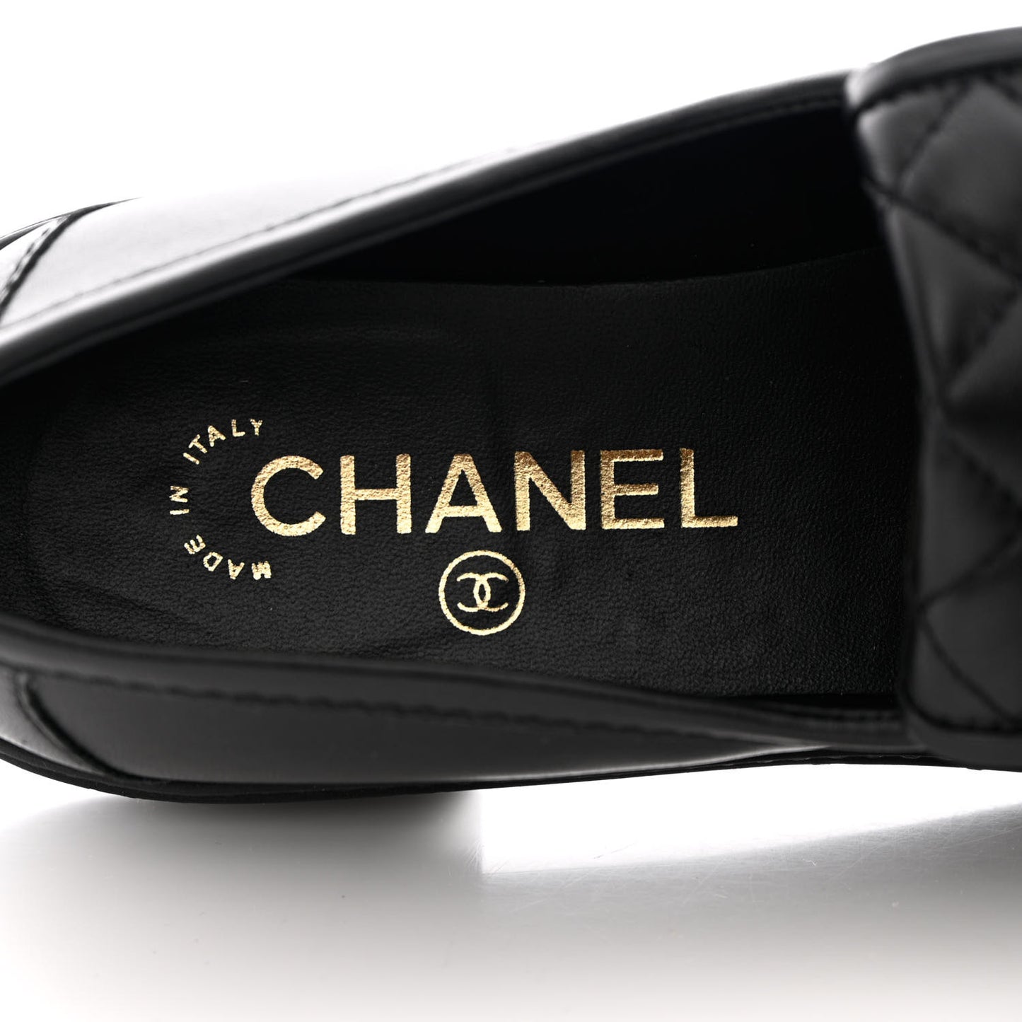 Lambskin Quilted CC Turnlock Loafers 38 Black