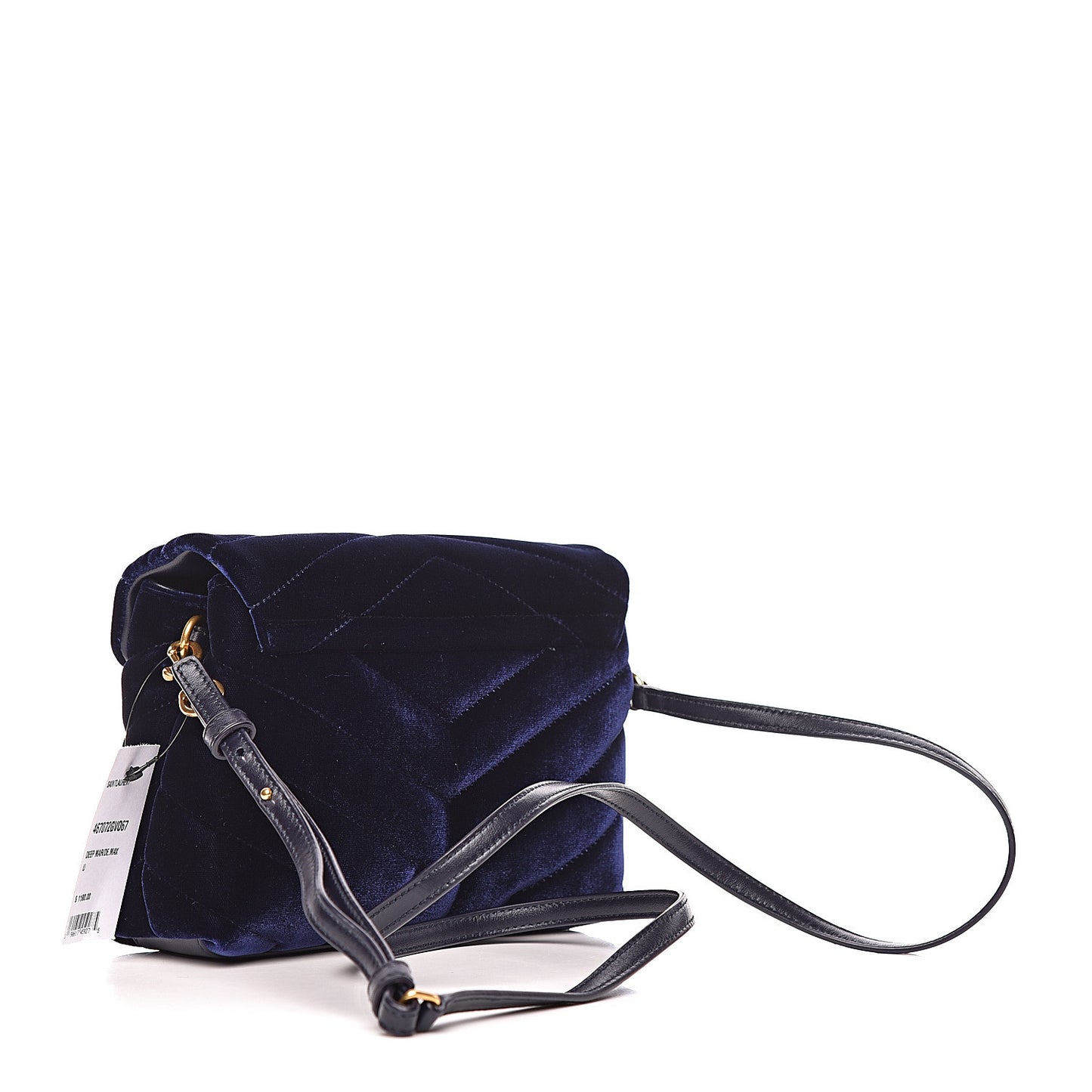 Velvet Y Quilted Monogram Toy Loulou Crossbody Bag Navy