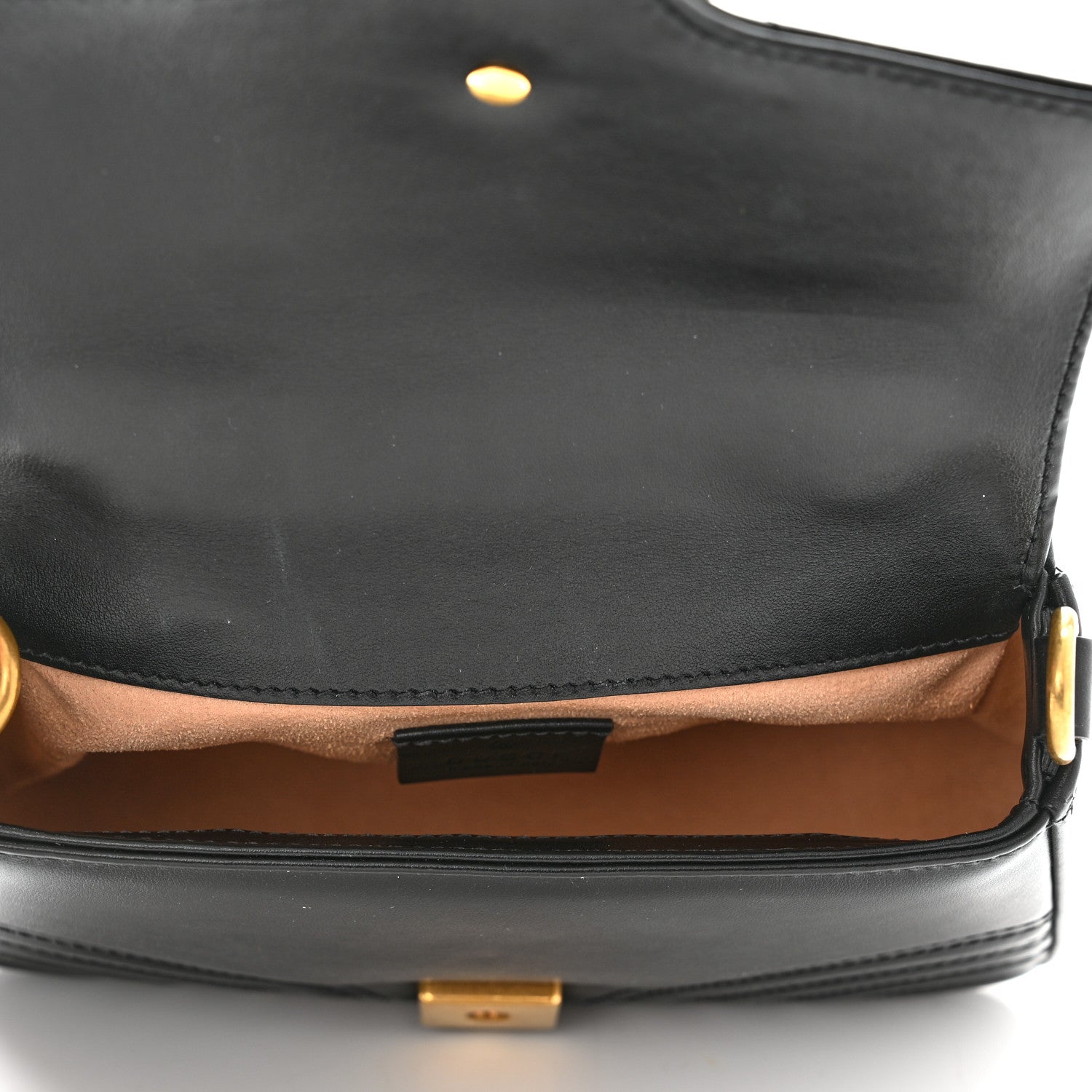 Gucci Calfskin Matelasse Mini GG Marmont Top Handle Shoulder Bag Black 5 of 10