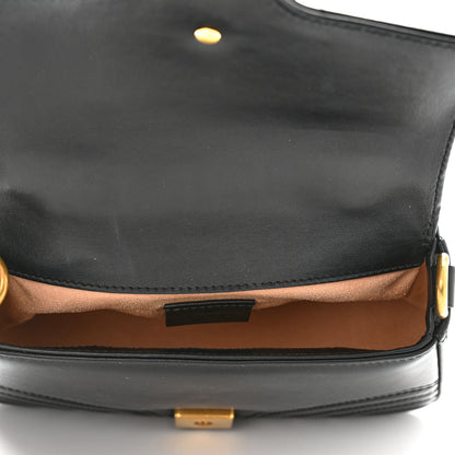 Gucci Calfskin Matelasse Mini GG Marmont Top Handle Shoulder Bag Black 5 of 10