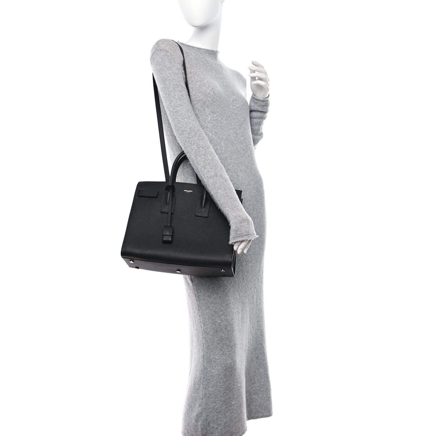 Saint Laurent Grained Calfskin Small Sac De Jour Black 2 of 11