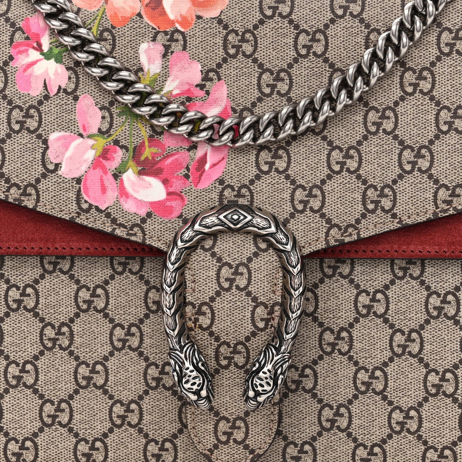 Gucci GG Supreme Monogram Blooms Medium Dionysus Shoulder Bag Beige Multicolor Dry Rose 8 of 10