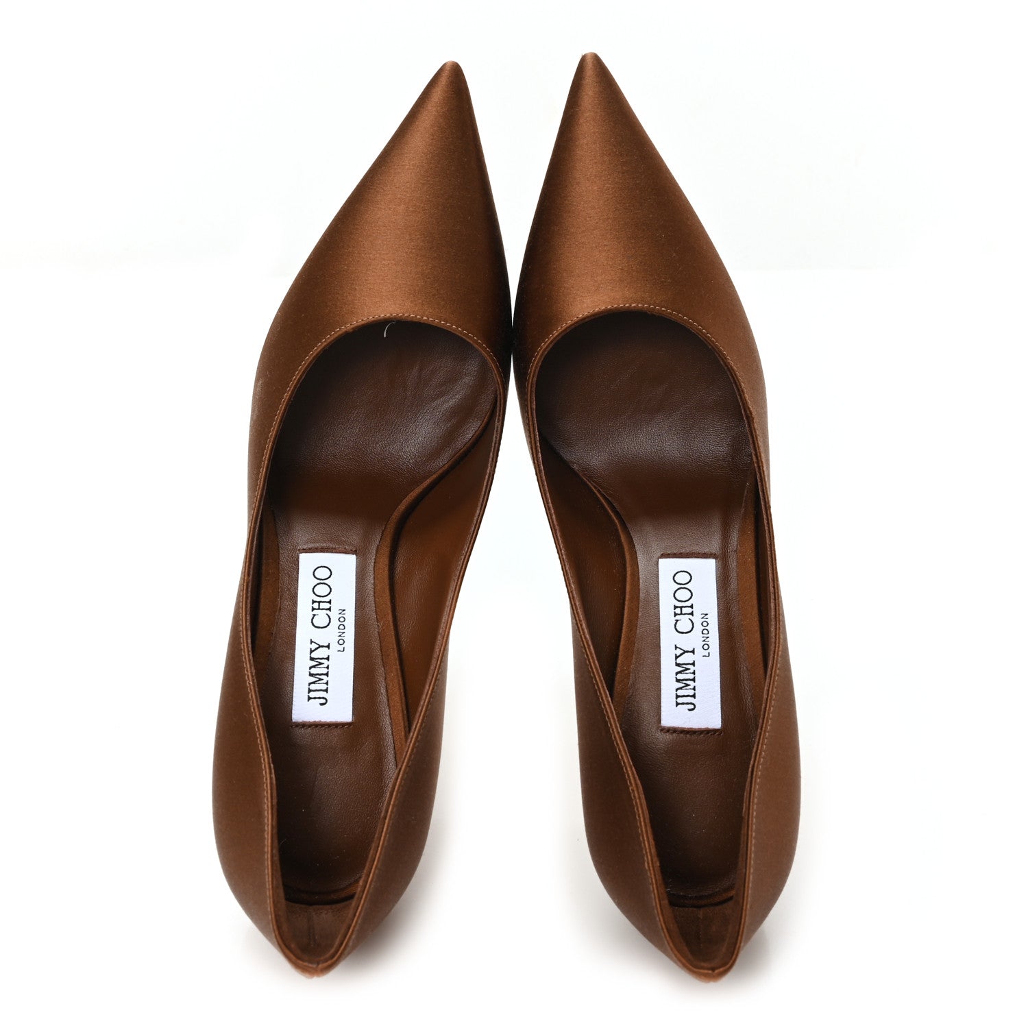 Jimmy Choo Satin Love 85 Pumps 38 Bronze 1915850 – FASHIONPHILE