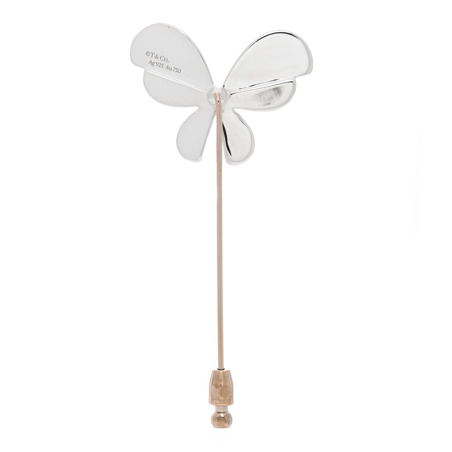 Tiffany Sterling Silver 18K Yellow Gold Return to Tiffany Love Bugs Butterfly Brooch Pin 3 of 5