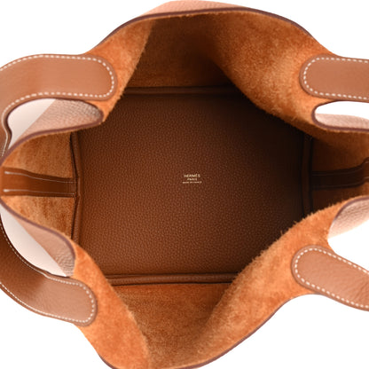 Hermes Taurillon Clemence Picotin Lock 22 MM Gold 5 of 12