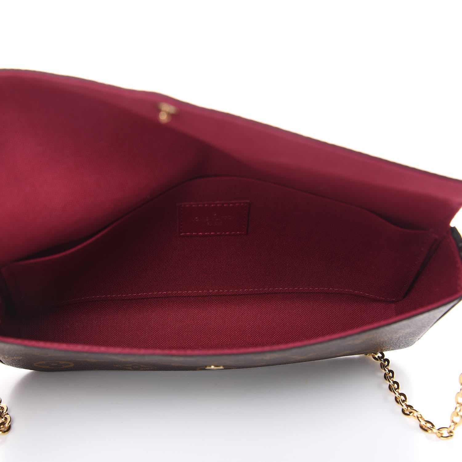 Louis Vuitton Monogram Pochette Felicie Chain Wallet Fuchsia 5 of 14