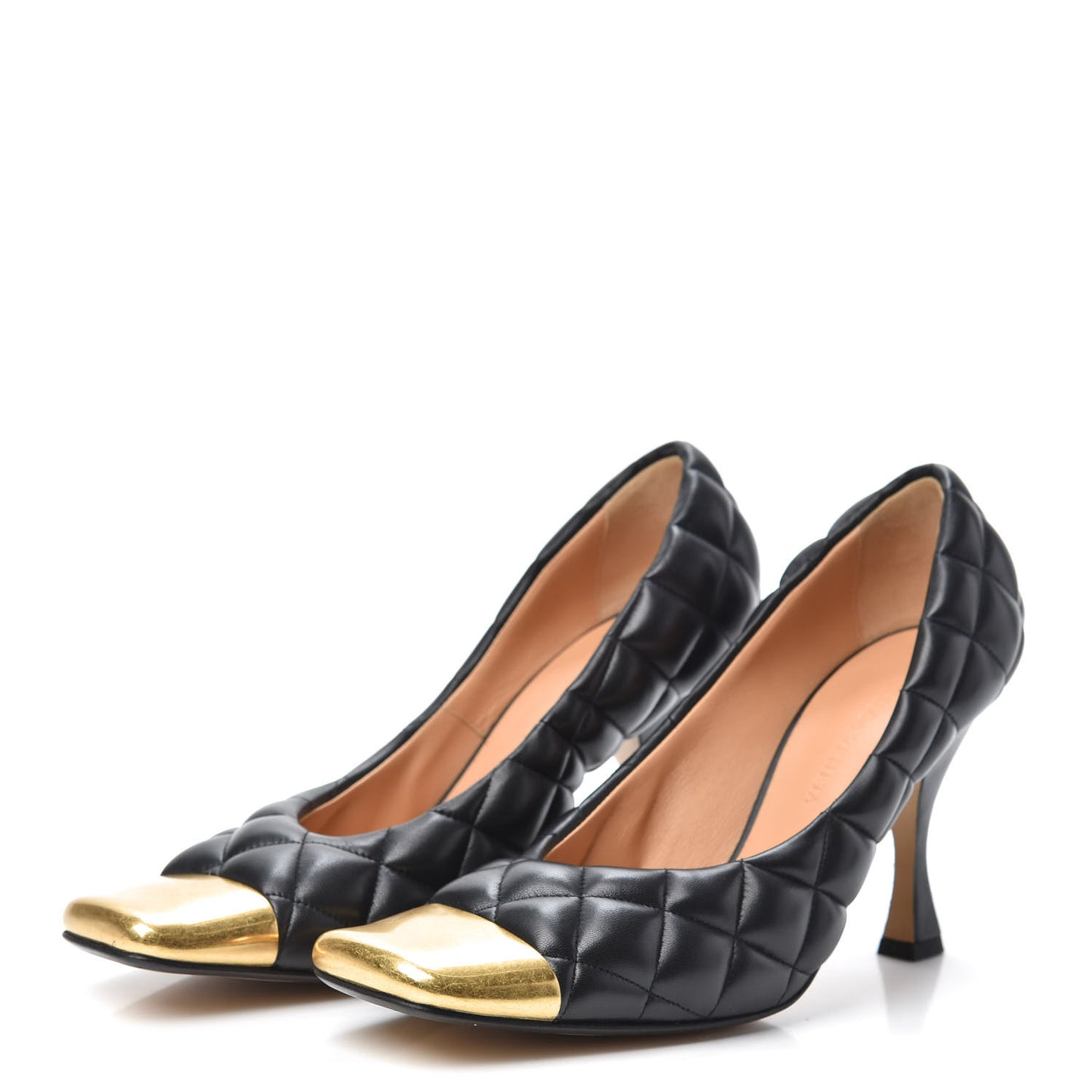 Nappa Matelasse Captoe Pumps 38 Black