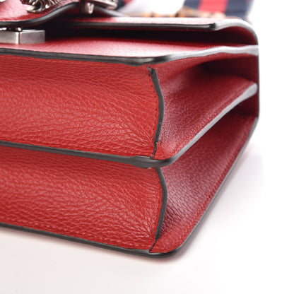 Gucci Dollar Calfskin Crystal Web Mini Dionysus Bamboo Top Handle Bag Hibiscus Red 10 of 10