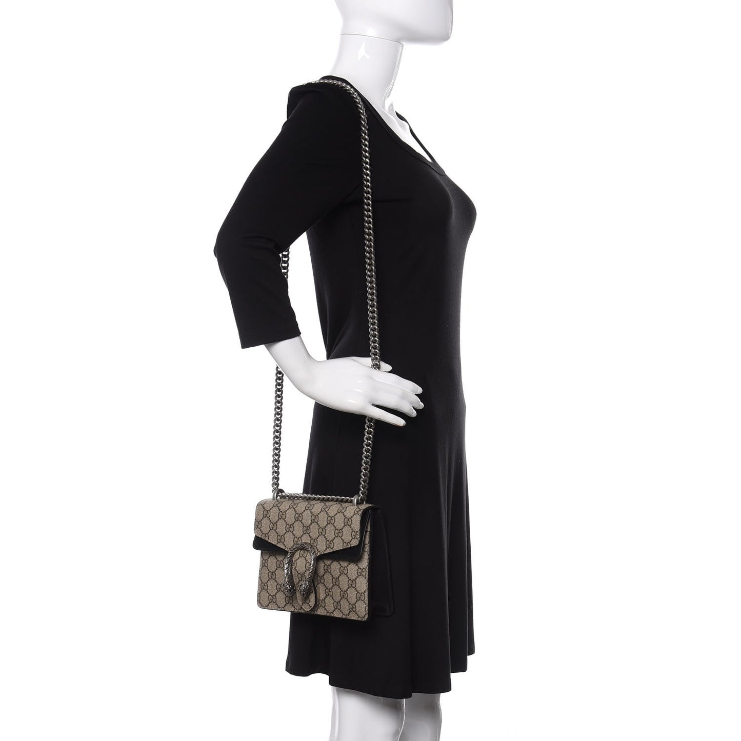 GG Supreme Monogram Mini Dionysus Shoulder Bag Black