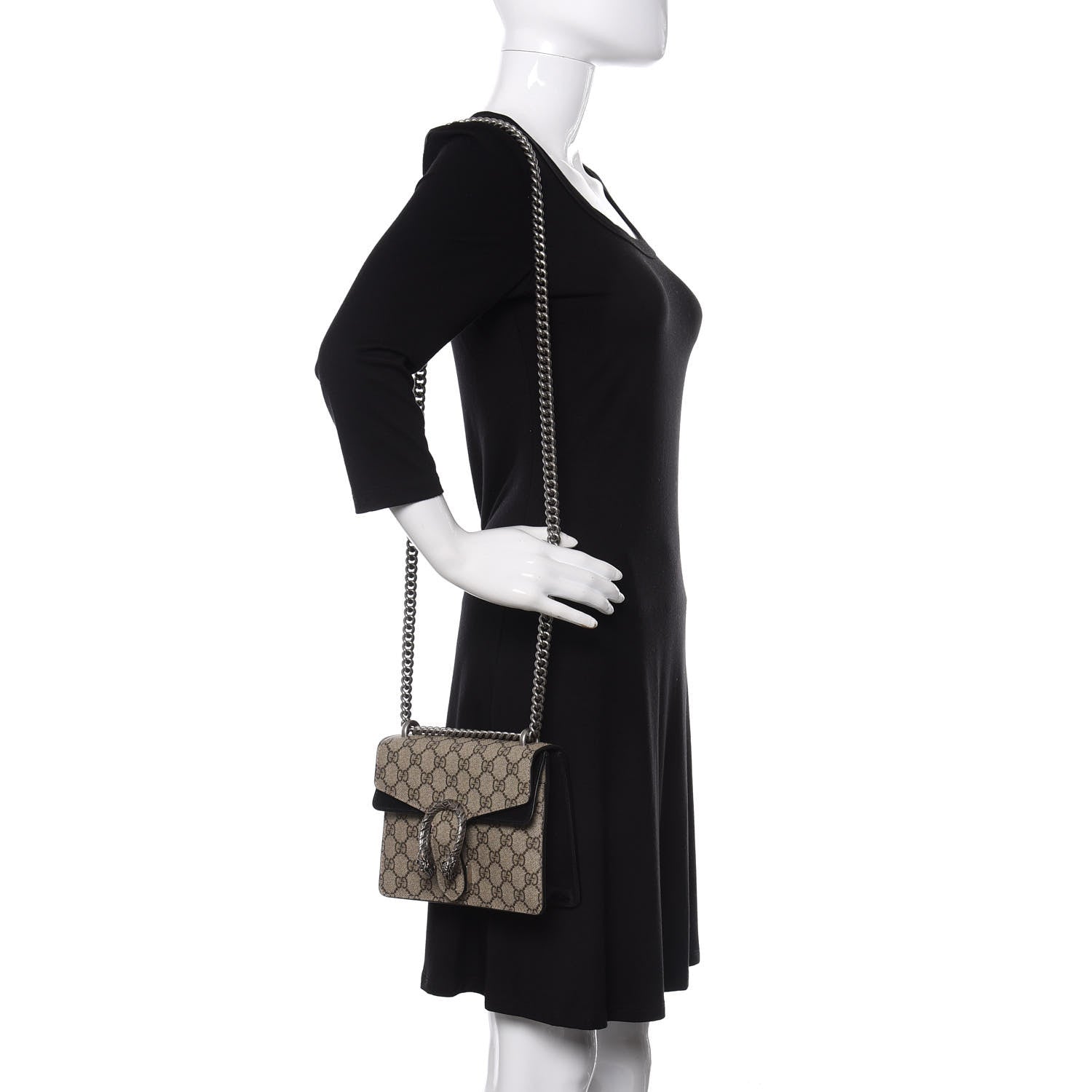 Gucci GG Supreme Monogram Mini Dionysus Shoulder Bag Black 2 of 10