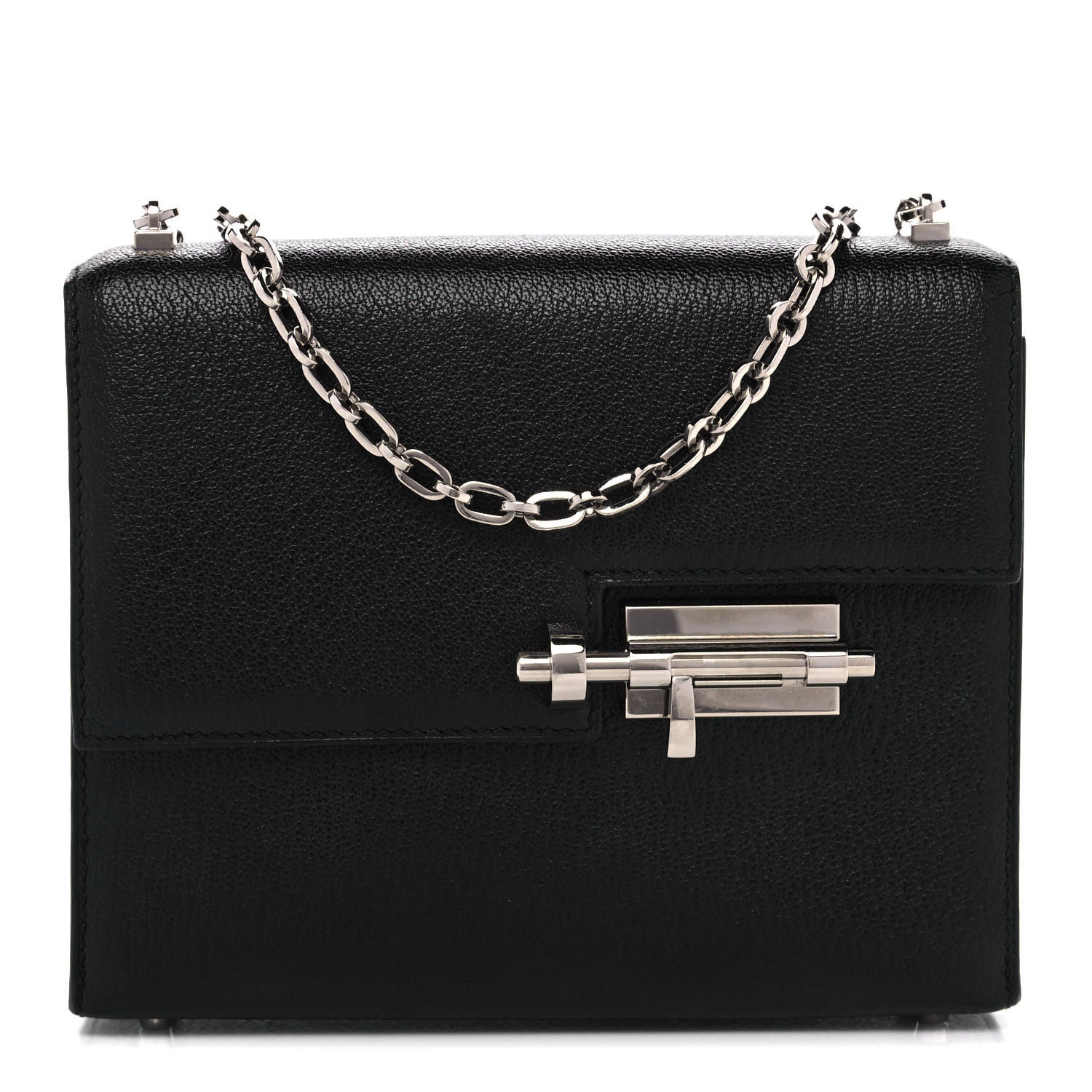 Hermes Chevre Mysore Mini Verrou Chaine Bag Black 16 of 20