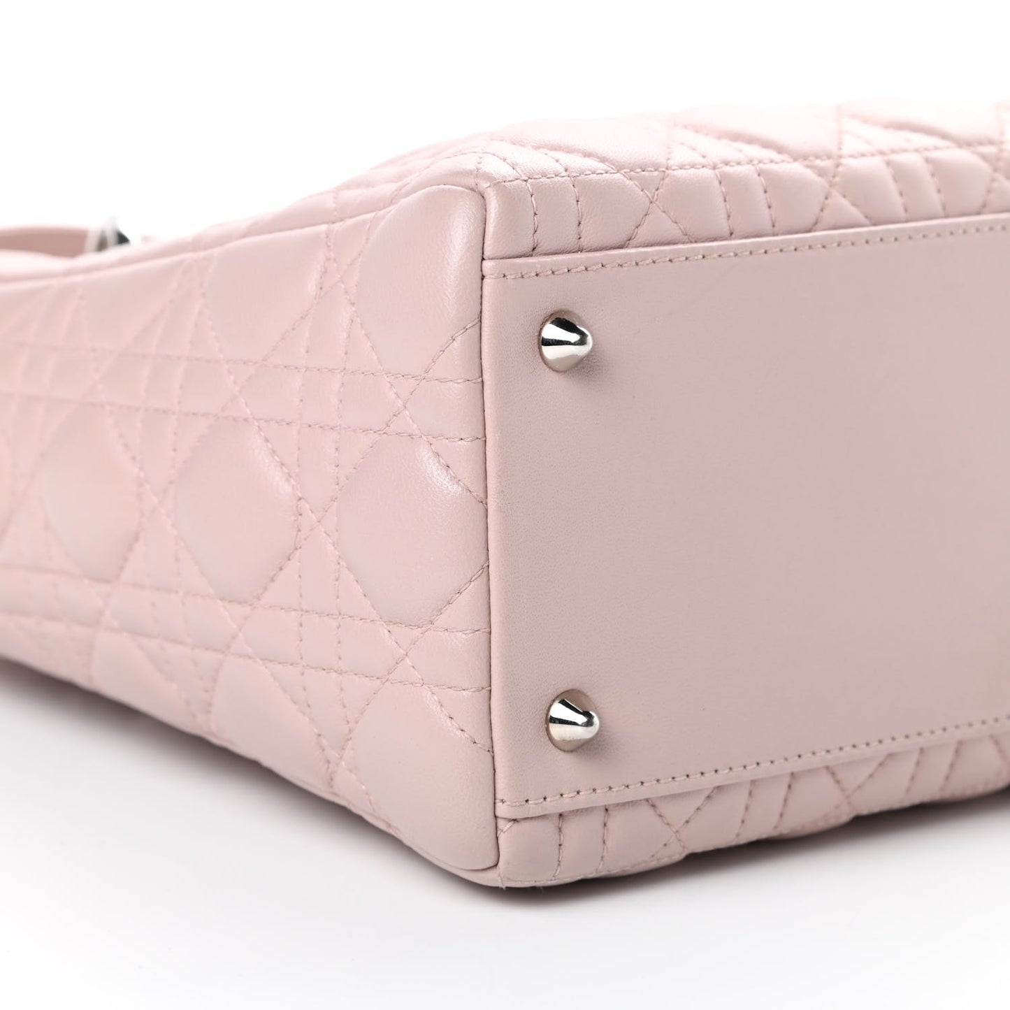 Lambskin Cannage Medium Lady Dior Rose Poudre