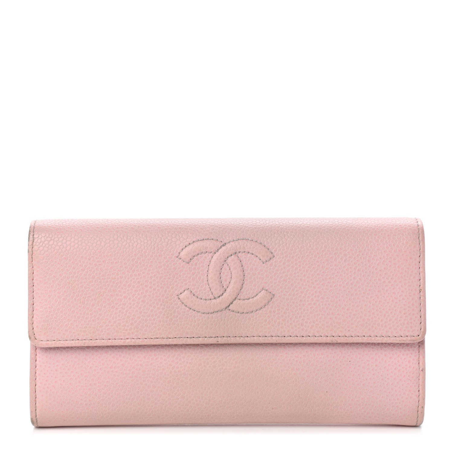 Chanel Caviar Timeless CC Large Gusset Flap Wallet Rose Pale 1 of 12