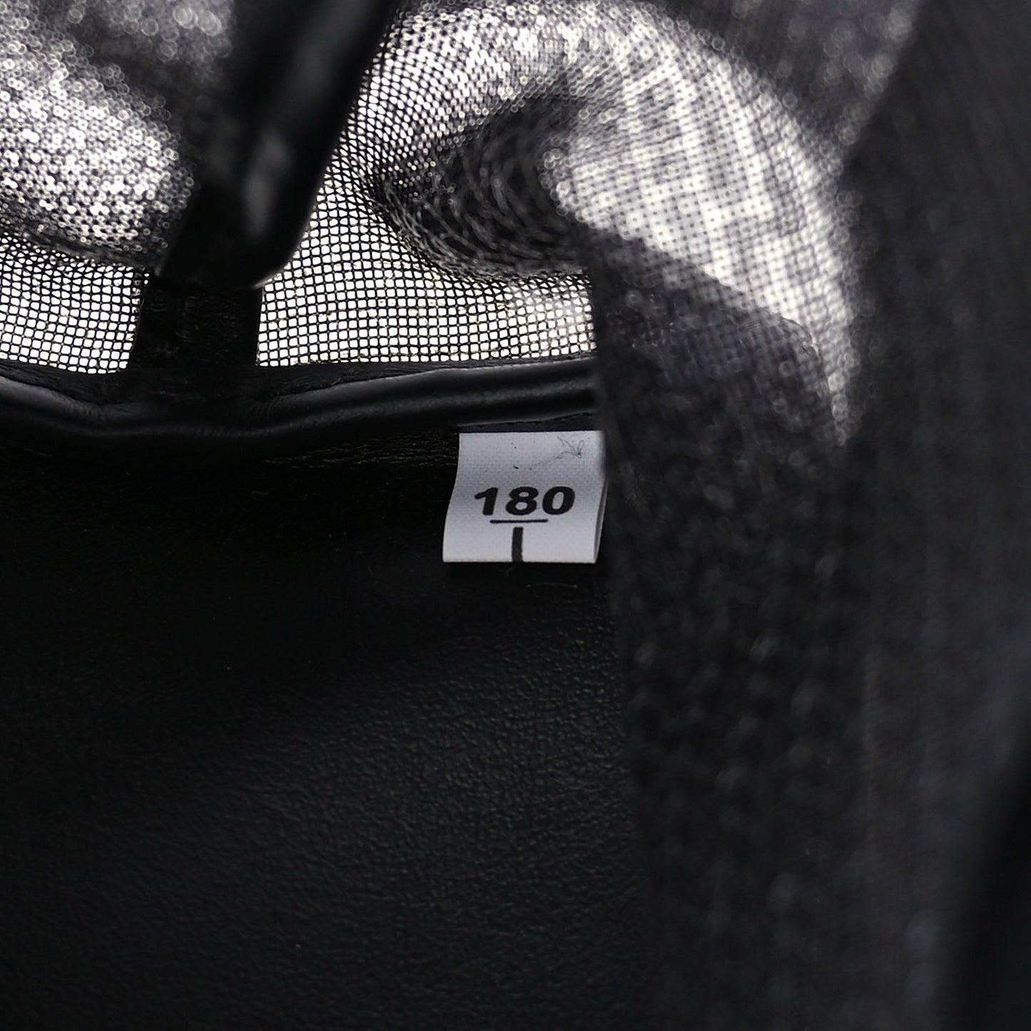 Mesh Sequin Spazzolato Logo Tote Black