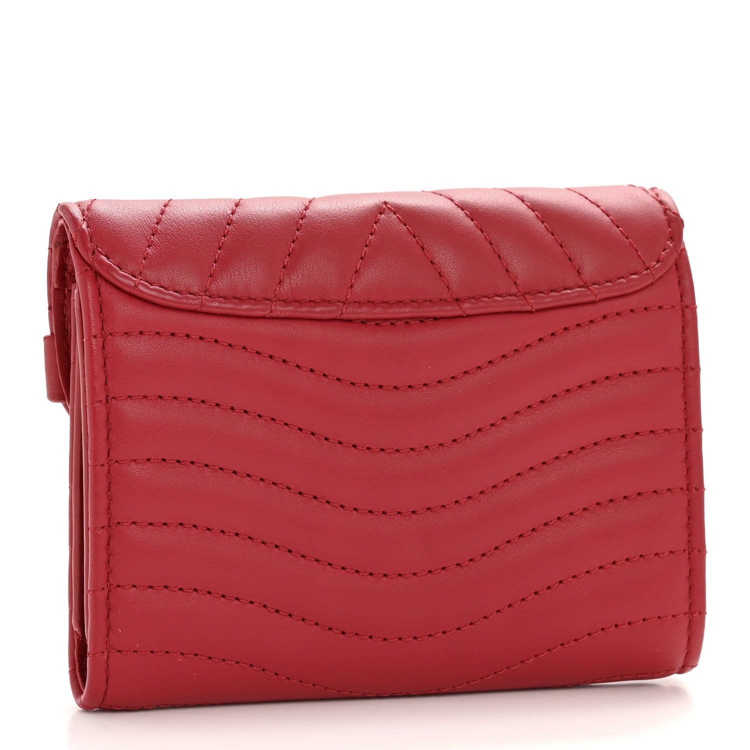 Louis Vuitton Calfskin New Wave Compact Wallet Rouge 3 of 10