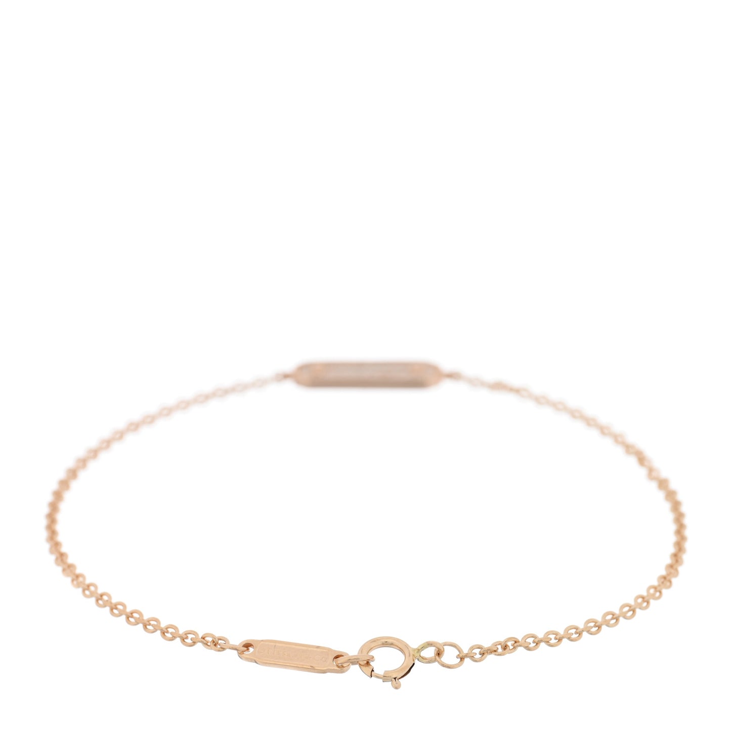 18K Rose Gold Diamond Tag Chain Bracelet