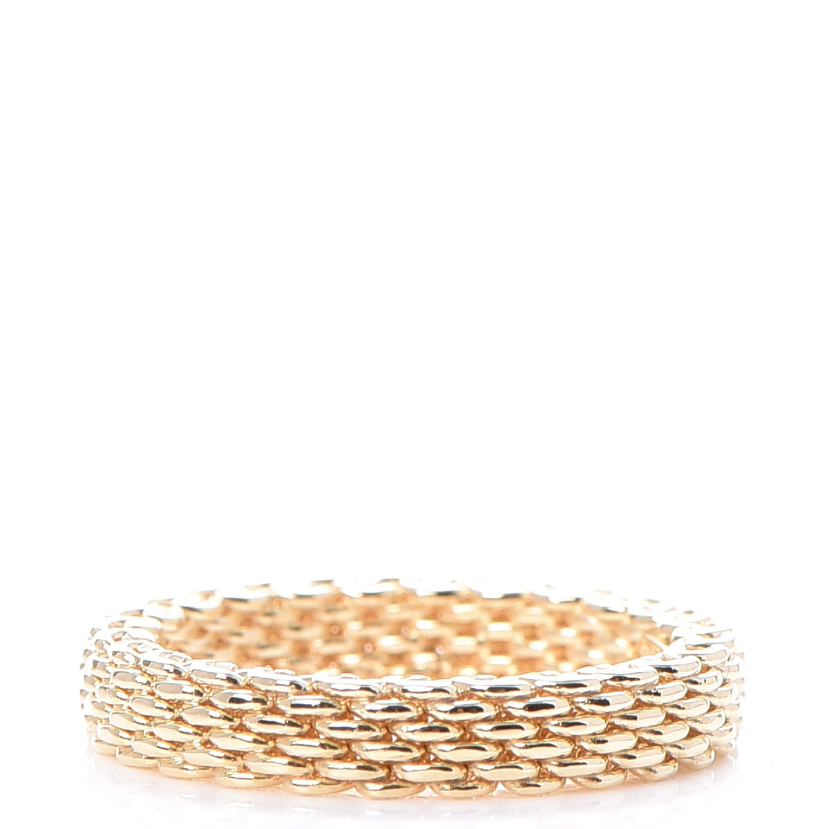 Tiffany 18K Yellow Gold Narrow Somerset Mesh Ring 51.9 6 3 of 4