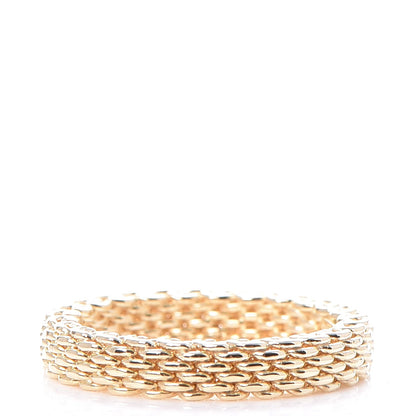 Tiffany 18K Yellow Gold Narrow Somerset Mesh Ring 51.9 6 3 of 4
