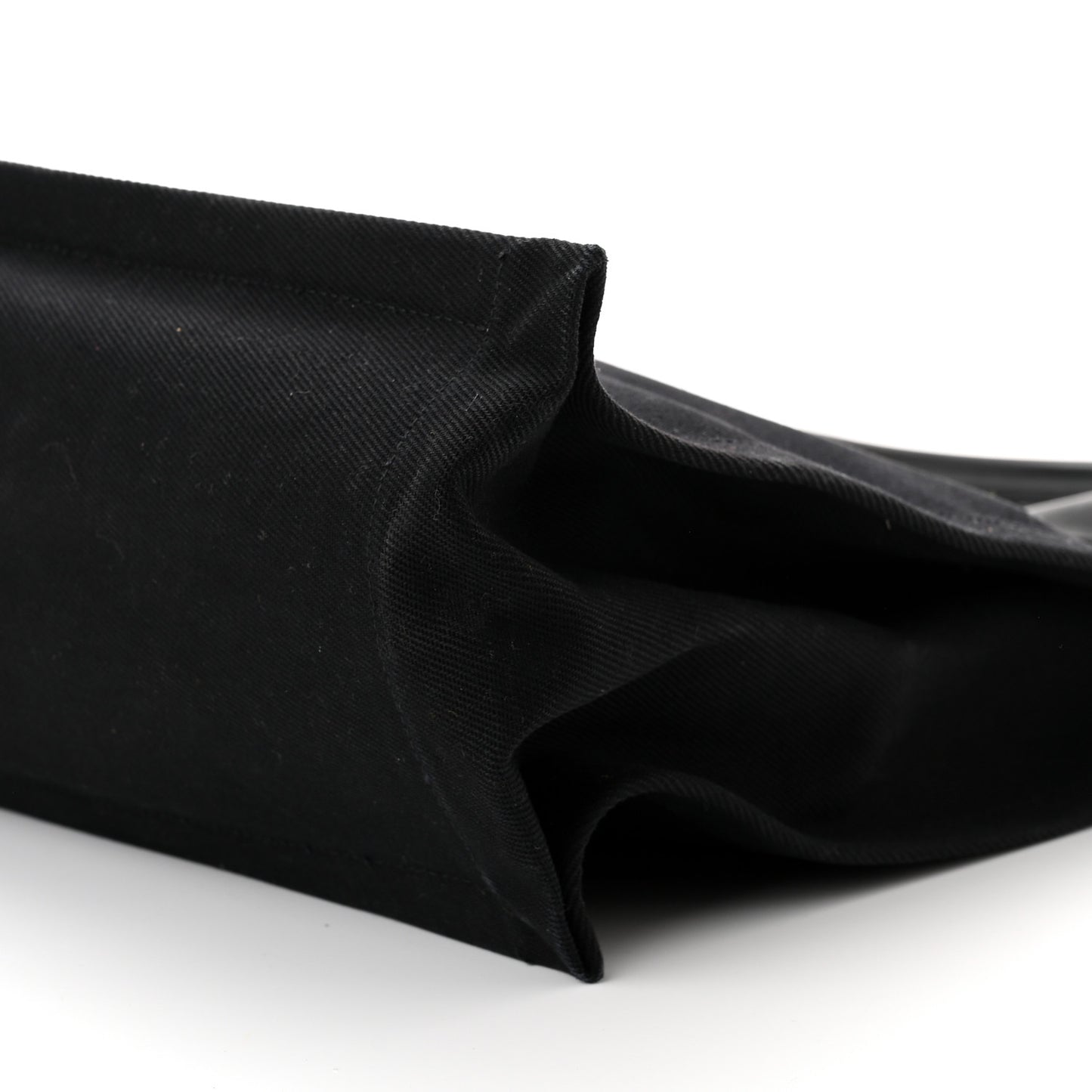 Linen Calfskin Rive Gauche North South Tote Black